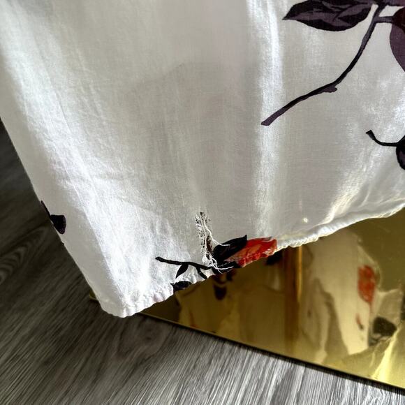 Volcom Floral Halter Maxi Dress XS White Orange Backless Boho, Resort, Beach - Picture 5 of 9